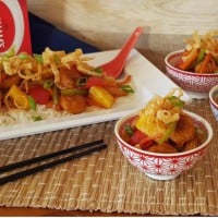 Sweet & Sour Chicken Munchies with Crunchy Wonton Noodles